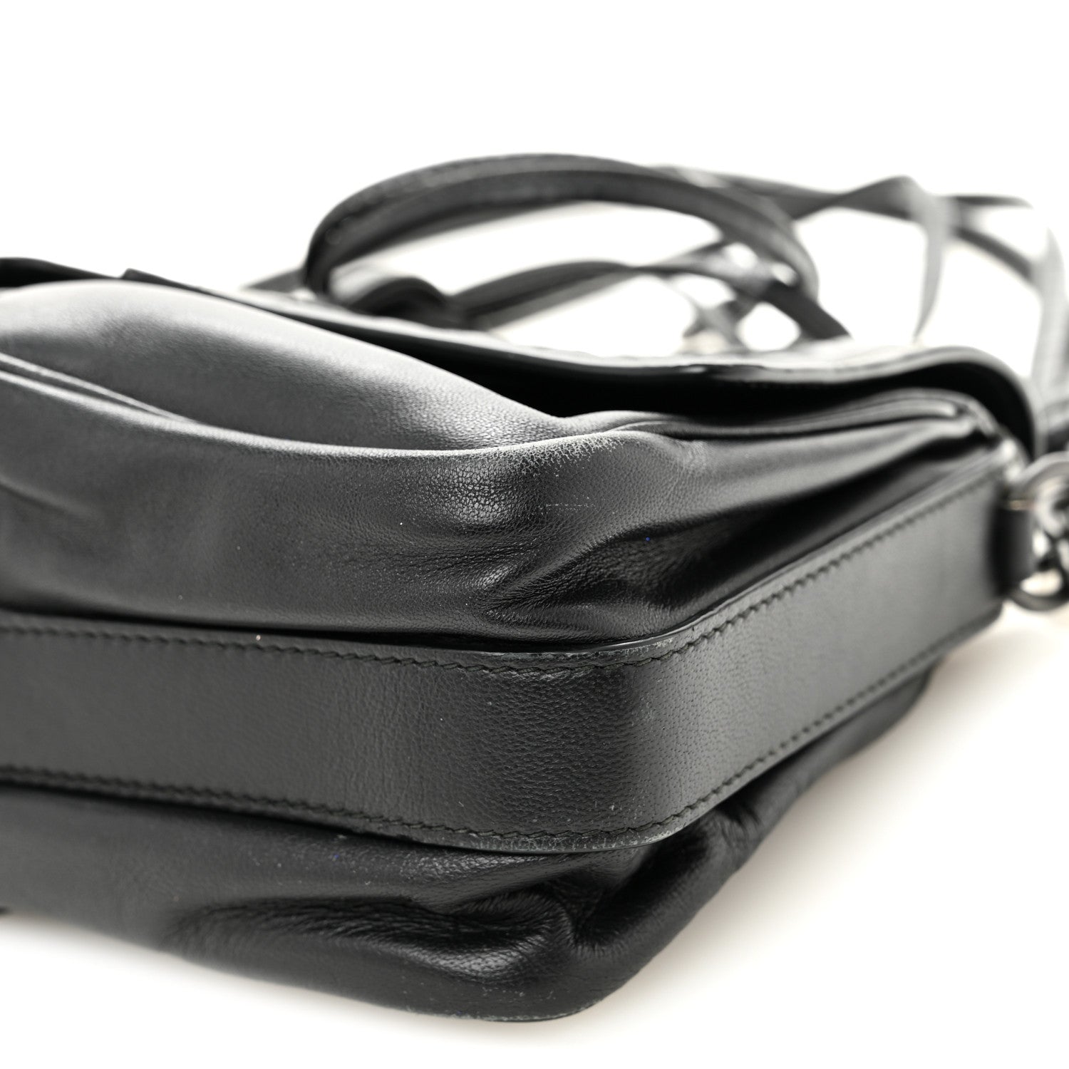 Nappa Intrecciato Small Double Pocket Flap Black