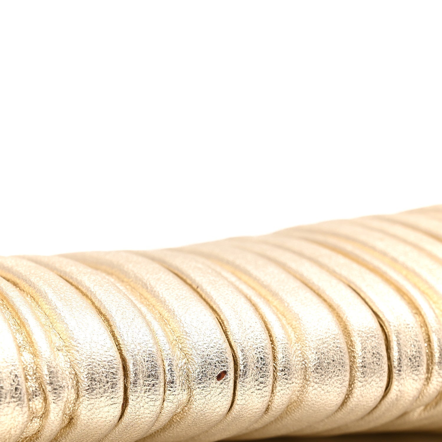 Metallic Nappa Plisse Long Clutch Gold