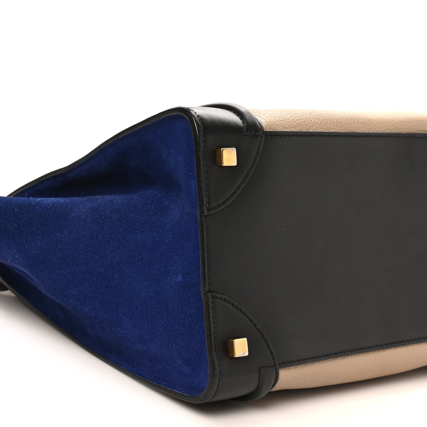 Elephant Calfskin Suede Mini Tri-Color Luggage Sand