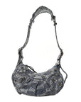 Bleached Denim BB Monogram Le Cagole Shoulder Bag XS Blue