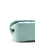 Caviar Quilted Medium Double Flap Light Blue