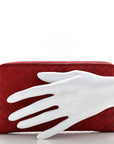 Nappa Intrecciato Zip Around Wallet Red