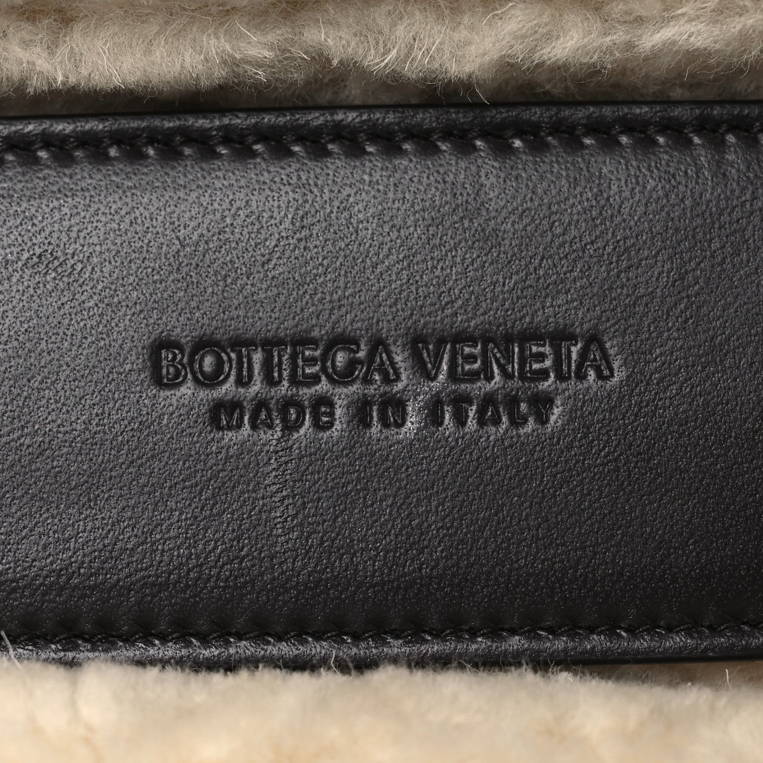 Calfskin Shearling Bang Bang Vanity Case Light Brown Teddy