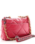 Lambskin Quilted Medium CHNL 19 Flap Dark Pink
