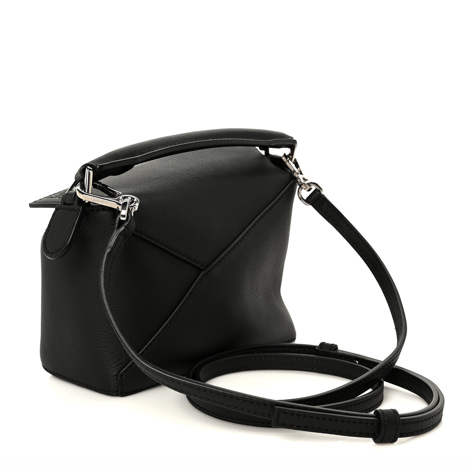Calfskin Mini Puzzle Edge Bag Black