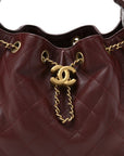 Caviar Quilted Small CHNL 25 Handbag Burgundy