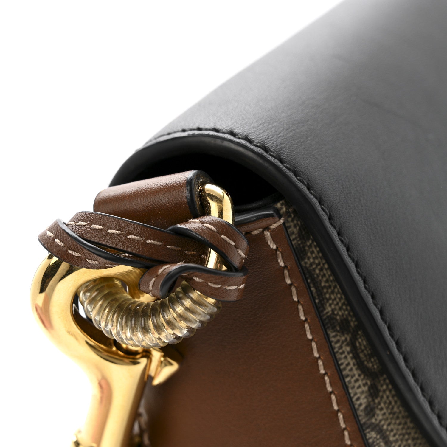 GG Supreme Monogram Web Medium Padlock Messenger Shoulder Bag Black