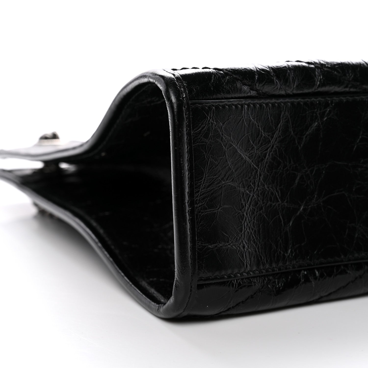 Crinkled Calfskin Matelasse Monogram Medium Niki Shopper Tote Black