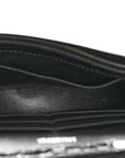 Shiny Calfskin Monochrome Crocodile Embossed Hourglass Chain Bag Black