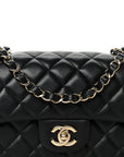 Lambskin Quilted Mini Rectangular Flap Black