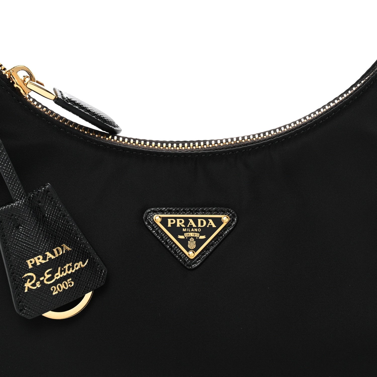 Tessuto Nylon Saffiano Mini Re-Edition 2005 Bag Black