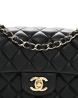 Lambskin Quilted Mini Rectangular Flap Black