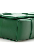 Lambskin Maxi Intrecciato Cassette Crossbody Bag Racing Green