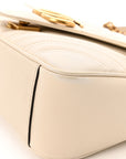 Calfskin Matelasse Small GG Marmont Shoulder Bag White