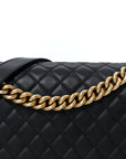 Calfskin Quilted New Medium Boy Flap Black