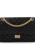Aged Calfskin Quilted 2.55 Reissue 225 Flap Black