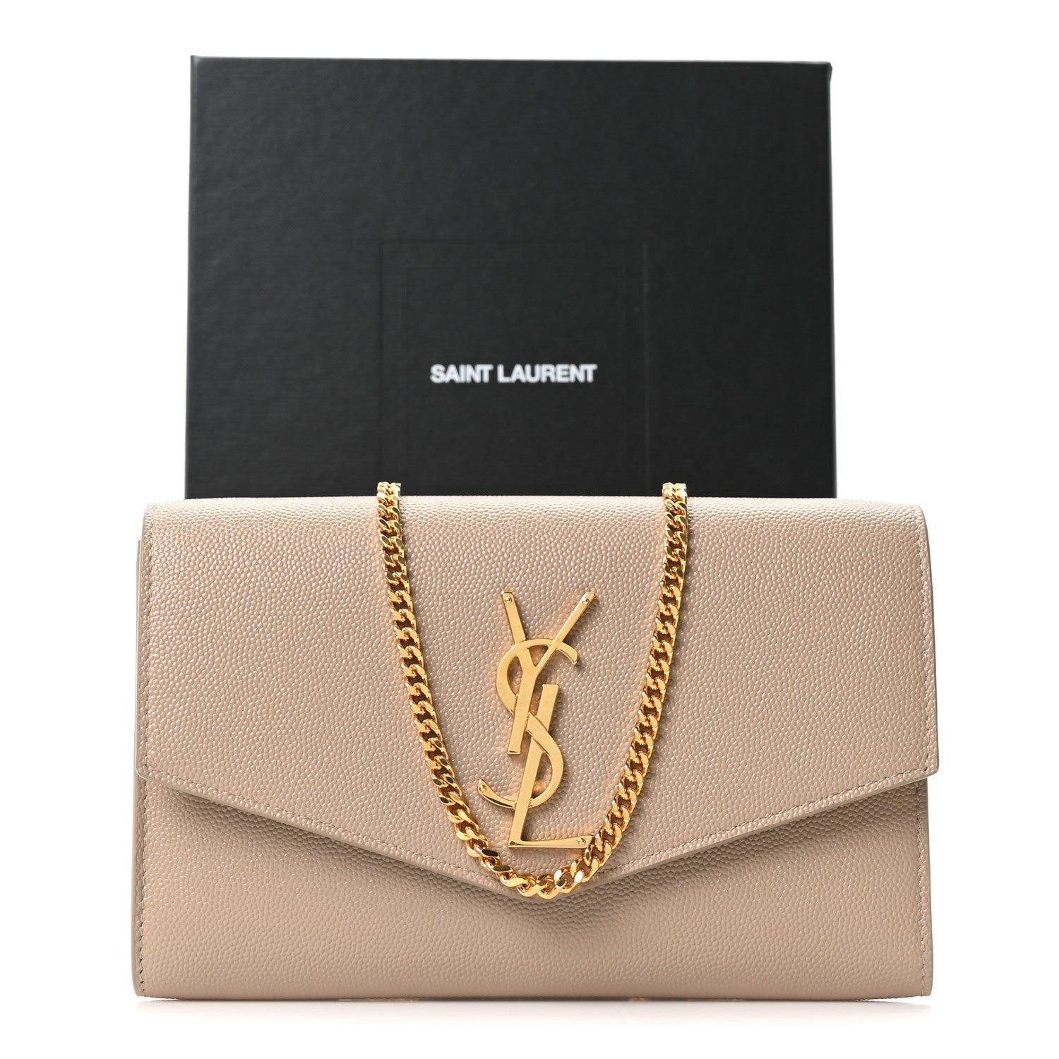 Grain De Poudre Monogram Uptown Chain Wallet Dark Beige