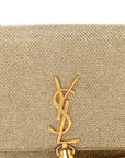 Metallic Canvas Woven Small Classic Monogram Kate Tassel Chain Wallet Gold