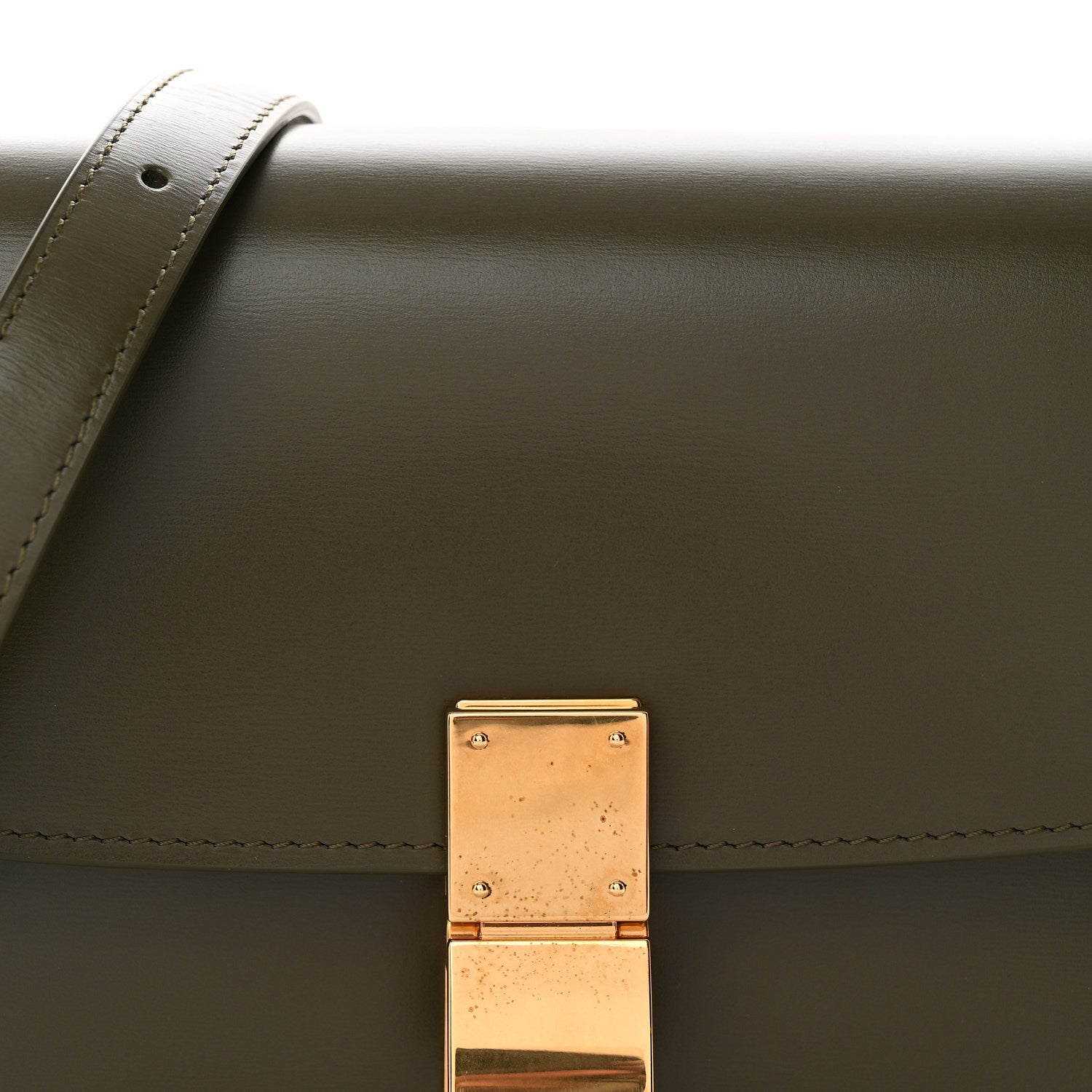 Box Calfskin Teen Classic Box Flap Bag Dark Olive