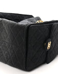 Washed Denim Quilted Medium CHNL 25 Handbag Black