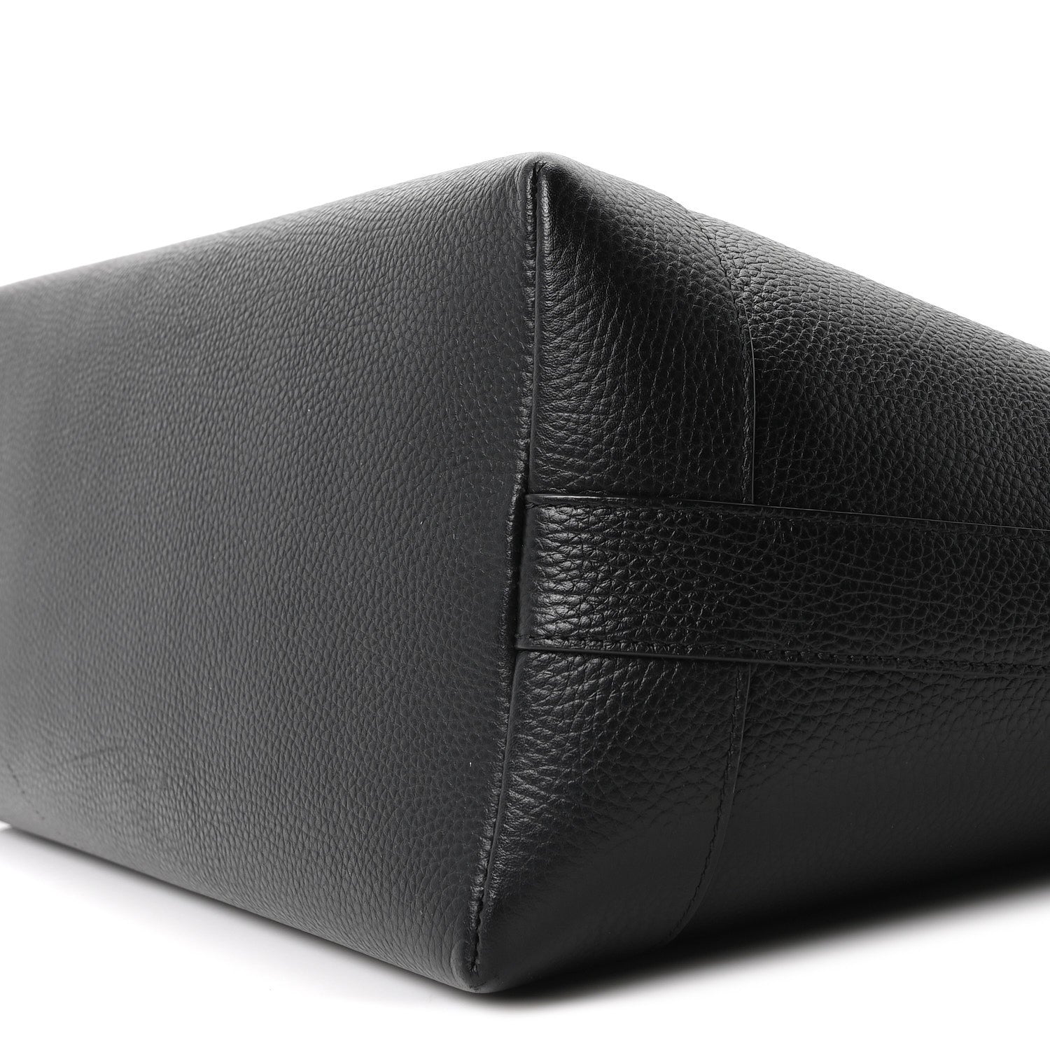 Grainy Calfskin Medium London Tote Bag Black
