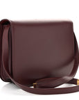 Box Calfskin Medium Classic Box Flap Bag Burgundy