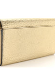 Metallic Heritage Grain Penrose Bow Continental Wallet Gold