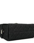 Denim Quilted Mini CHNL 25 Handbag Dark Blue