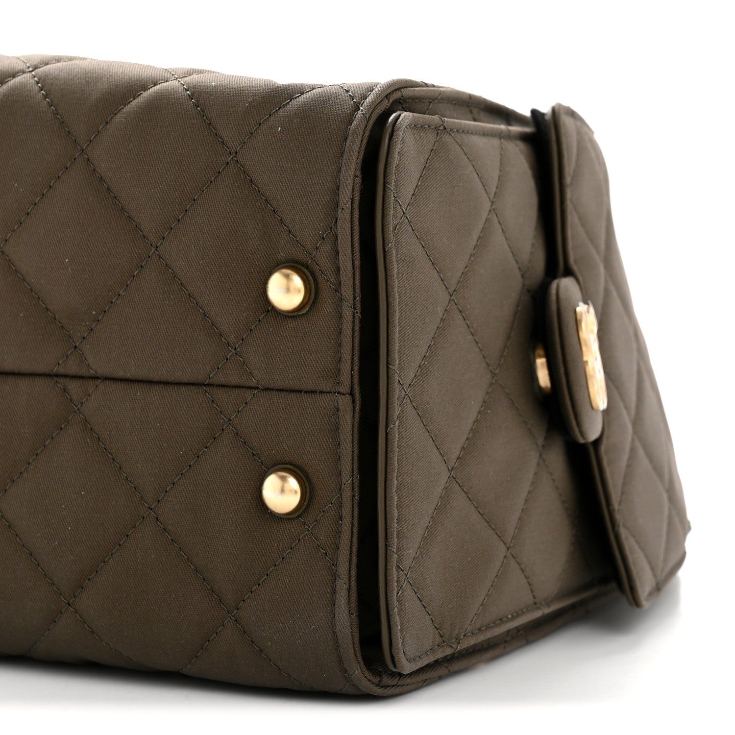 Canvas Quilted Small CHNL 25 Handbag Khaki