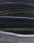 Chevre Gold Metallic Edge Hardware Mini City  Bleu Nuit Dark Sea