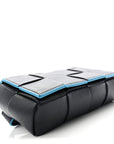 Grained Calfskin Intrecciato Cassette Belt Bag Deep Blue Pool