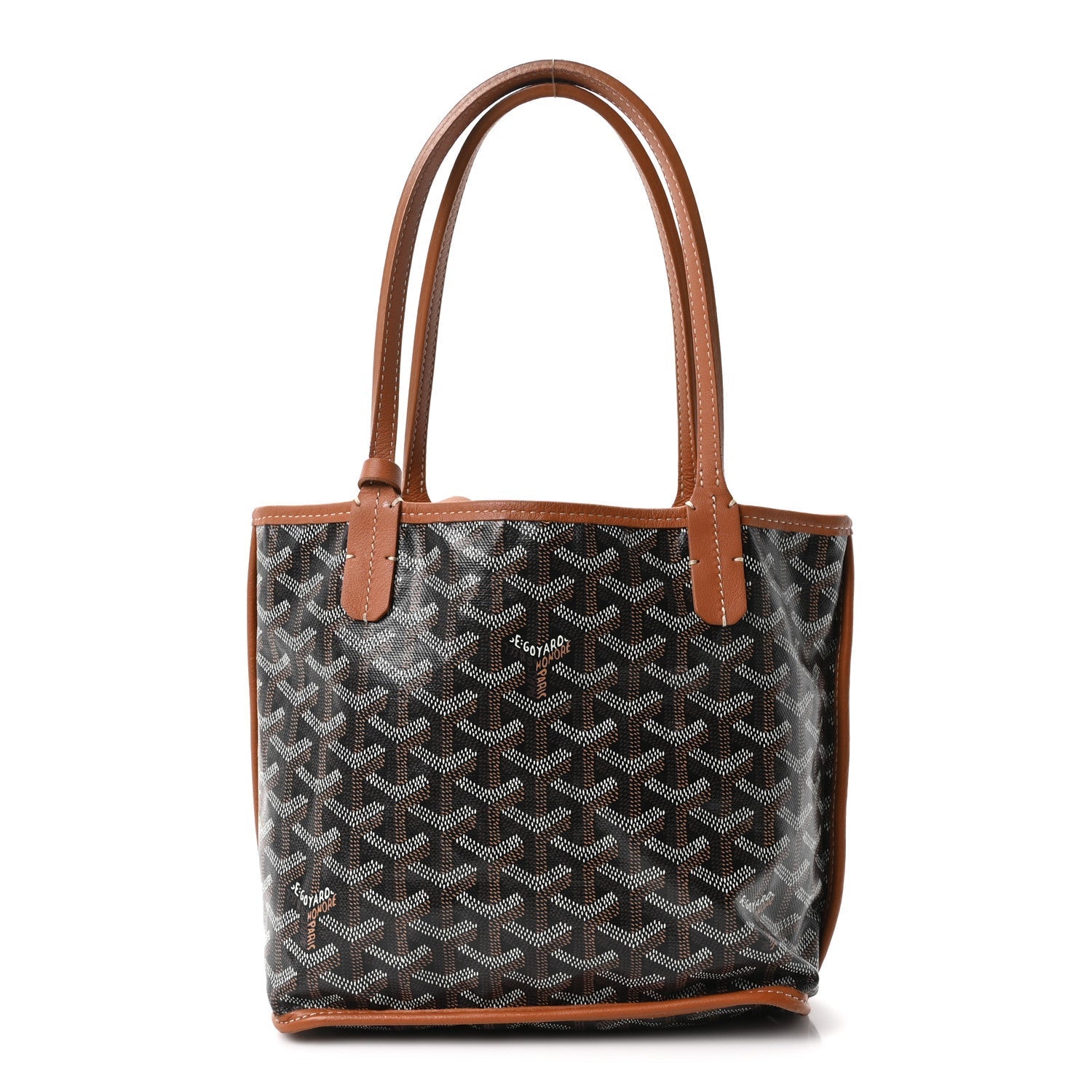 Goyardine Reversible Mini Anjou Black Gold