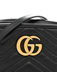 Calfskin Matelasse Small GG Marmont Chain Shoulder Bag Black