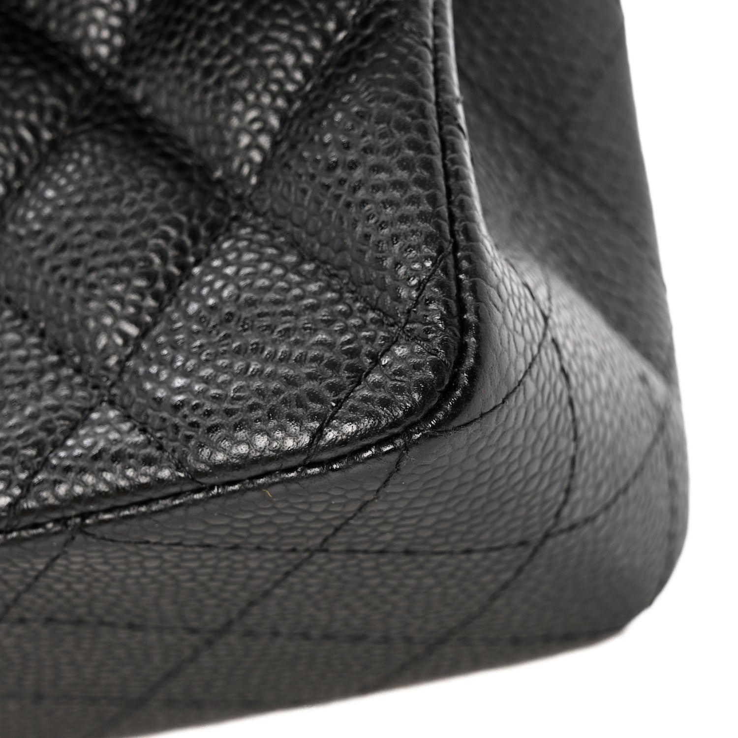 Caviar Quilted Small Double Flap Black