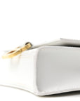 Shiny Box Calfskin Hourglass Chain Bag White