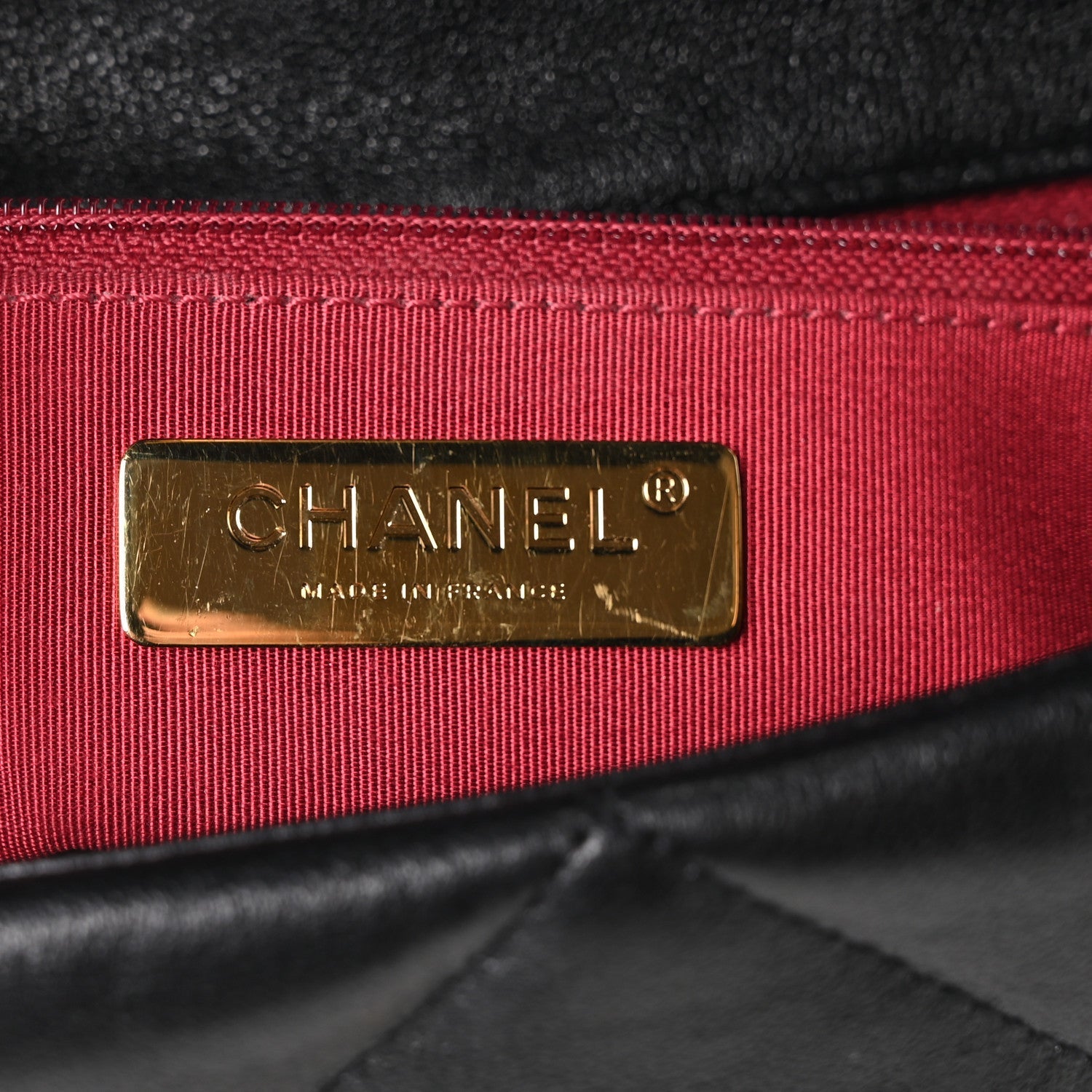 Goatskin Quilted Large CHNL 19 Flap Black