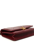 Lambskin Quilted CHNL 19 Wallet On Chain WOC Burgundy