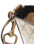 GG Supreme Monogram Web Medium Padlock Messenger Shoulder Bag Black