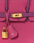 Togo Horseshoe Birkin 25 Rose Pourpre Cassis