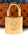 Denim Calfskin Reverse Monogram Malletage Alma BB Blue