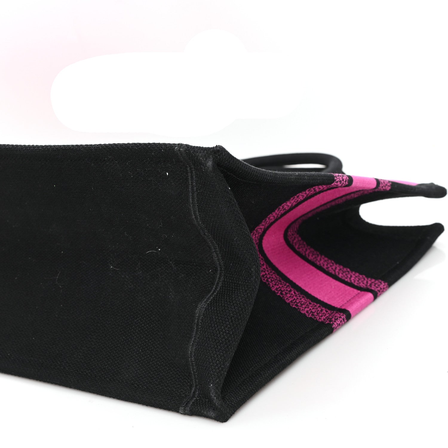 Canvas Embroidered Large Miss D1OR Graffiti Book Tote Fuchsia Purple