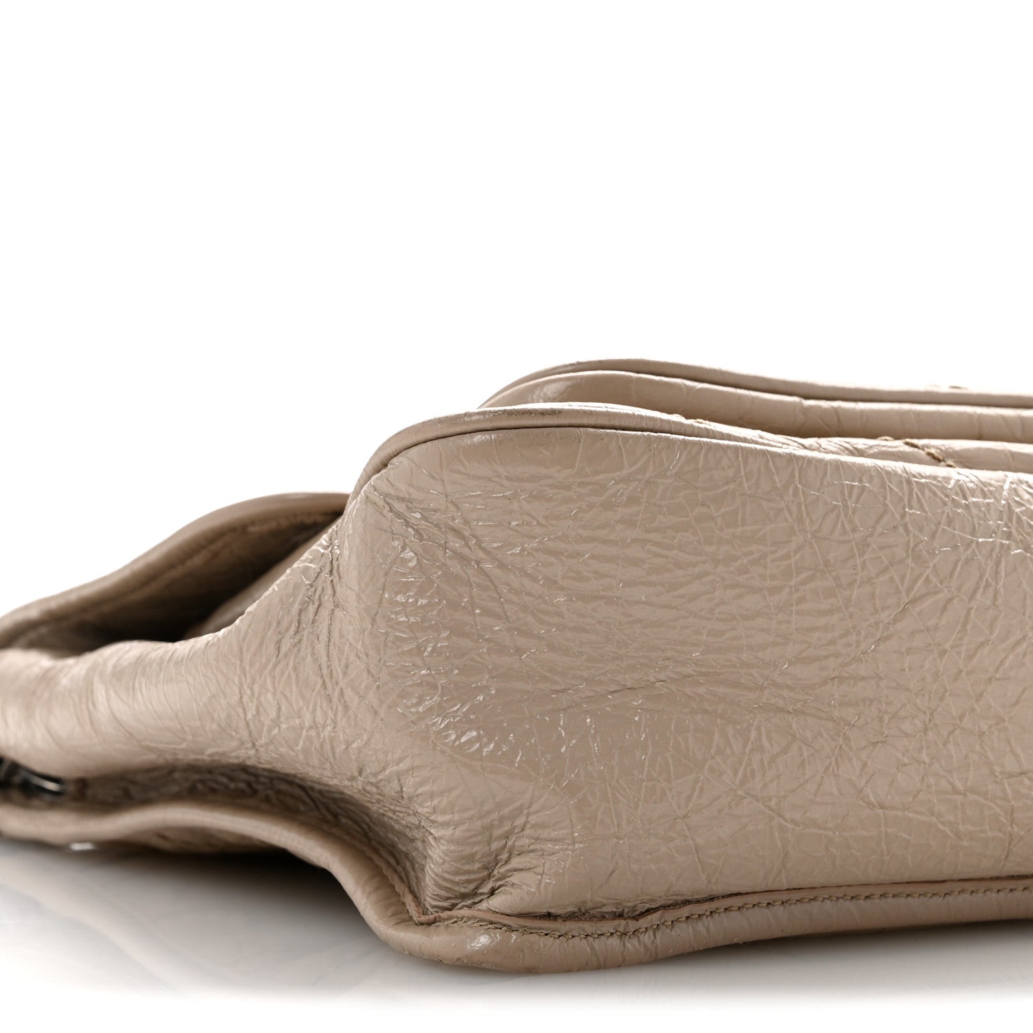 Crinkled Calfskin Matelasse Monogram Medium Niki Chain Satchel Gold Sand
