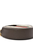GG Supreme Monogram Web Mini Ophidia Round Shoulder Bag Brown