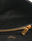 Sheepskin Matelasse Chevron Monogram Medium College Bag Black