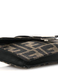 Recycled Fabric Jacquard Vitello Grace FF 1974 Baguette Belt Pouch Tobacco Moro Black