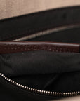 Nylon Fabric Jacquard FF Fringed Baguette Cuoio Pietra