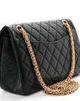 Aged Calfskin Quilted 2.55 Reissue 225 Flap Black