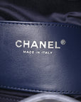 Metallic Caviar Quilted Mini CHNL 25 Handbag Dark Blue