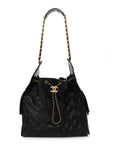 Caviar Quilted Medium CHNL 25 Handbag Black