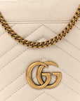 Calfskin Matelasse Mini GG Marmont 2.0 Bucket Bag White